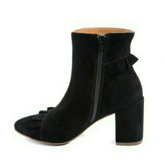 Charming Ruffle Suede Latigo x Anthropolog Booties - Picture 4 of 5